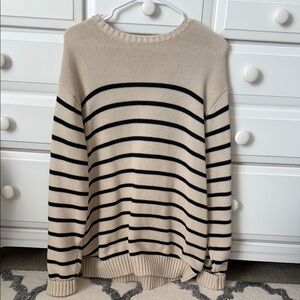 Brandy MelvilleStriped Beige and Black Sweater